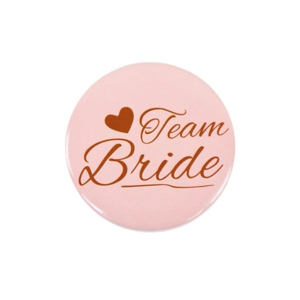 Insigne Équipe de la mariée 4,4 cm Badge rond pour l'enterrement de vie de jeune fille Décoration de mariage accessoire pour la célébration 1