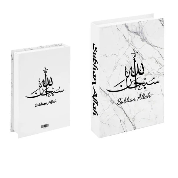 Livre factice ouvrable Subhan Allah Design en marbre Boîte de rangement décorative Boîte secrète pour argent et objets de valeur 1