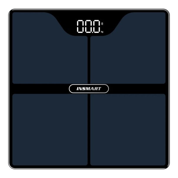 INSMART osobní váha do 150 kg 260 × 260 mm Bioimpedanční analýza 16 tělesných parametrů Aplikace Tvrzené sklo 1