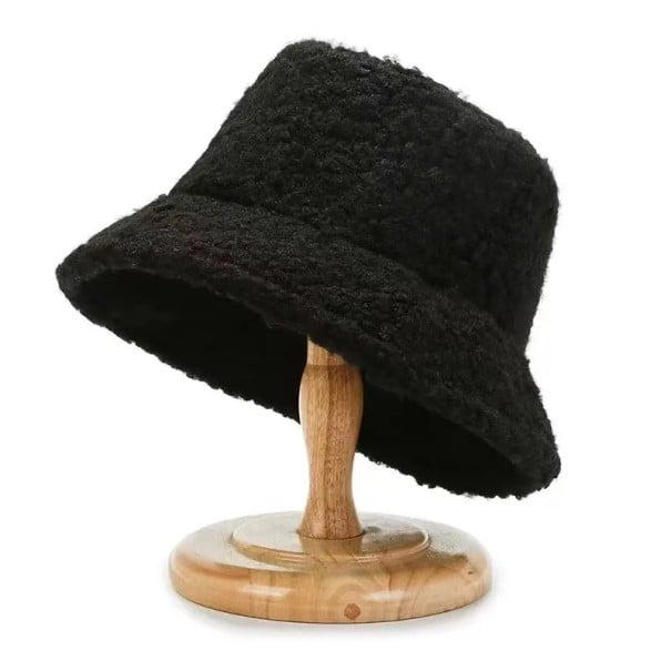 Unisex vlnený klobúk 56–58 cm Jehňacia vlna Teplý zimný elegantný klobúk Mäkká hrejivá pokrývka hlavy na jeseň a zimu čierna