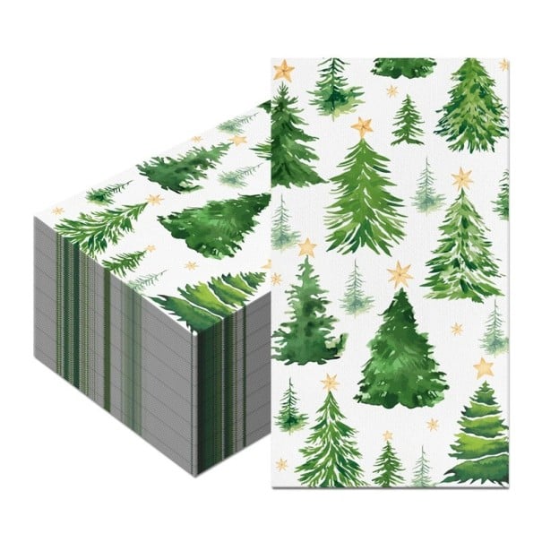 20 pièces Serviettes en papier 40 x 33 cm Serviettes de Noël avec motif d'arbres Décoratives serviettes de fête pour les repas de Noël 1