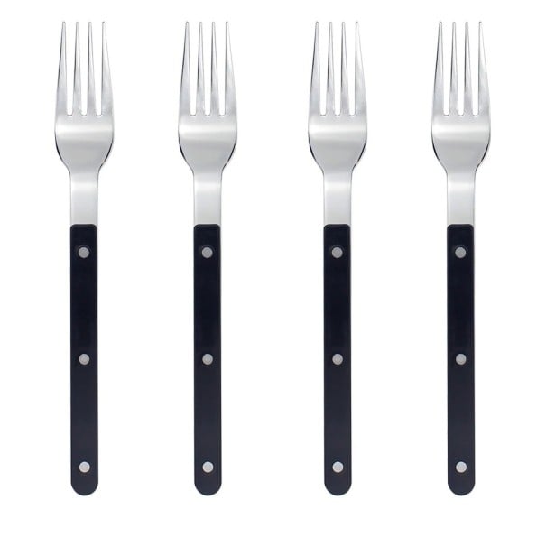 Tenedor de mesa Juego de cubiertos de diseño Tenedores de mesa modernos con mango ergonómico Utensilios de cocina elegantes para el hogar negro