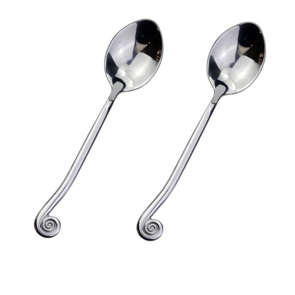 Cucharas de café de acero inoxidable con diseño creativo y mango en forma de caracol Juego de cubiertos de mesa pulido para café y té 1