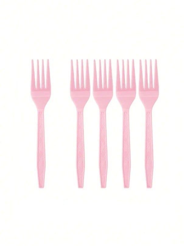10 st Plastgaflar 15,8 cm Ljusrosa festgaflar Plastbestick till födelsedagar baby shower bröllop bordsdekorationer 1