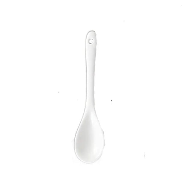 Keramisk tesked 10 cm Långt handtag Mini rörsked för te kaffe honung kryddor Vit serveringssked köksredskap 1