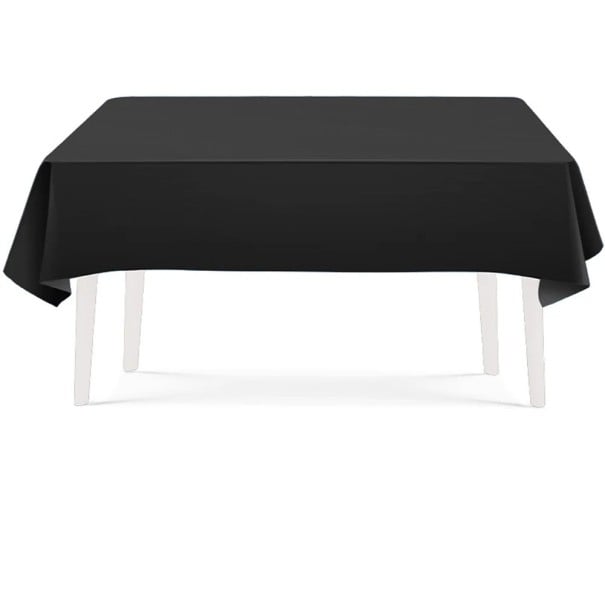 Svart duk för bord 137 × 274 cm bordduk svart rektangulär duk för matbord fest dekorationer 1
