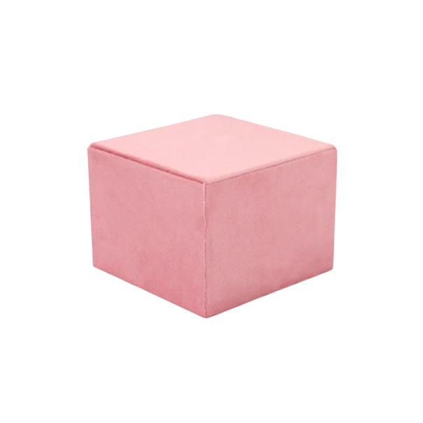 Sametlåda för smycken 12,5 × 12,5 × 9,5 cm sammet förvaringsbox rosa kompakt organiserare för ringar och små smycken 1