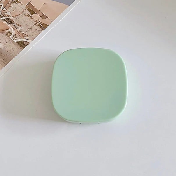 Étui à lentilles de contact avec miroir et accessoires taille 7 x 7 x 2,5 cm étui en plastique coloré pastel pour le voyage vert