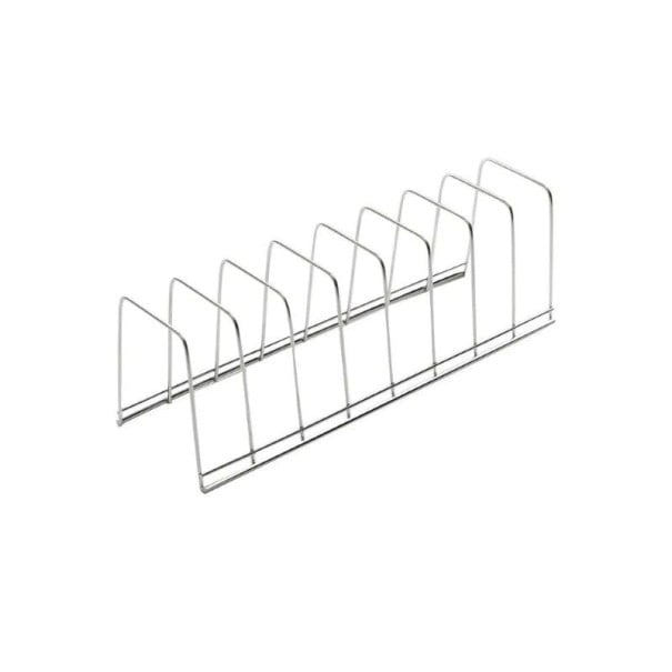 Edelstahl Geschirrabtropfer 30 x 7 x 10 cm mit Abständen von 3,5 cm, silberner Metallständer, Geschirrorganizer für die Küche 1