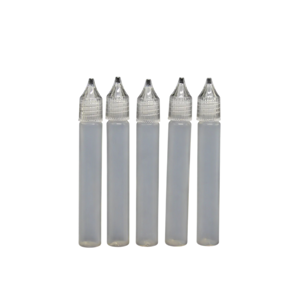 5 st plastflaskor med pipett 15 ml transparent plast smal hals för oljor e-vätskor och exakt dosering av vätskor 1