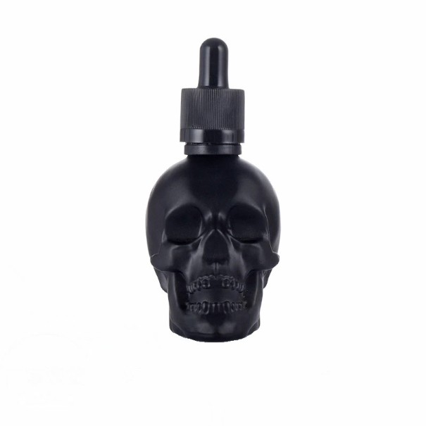 Glasflaska skalle med pipett 30 ml svart glasburk med pipett för förvaring och dosering av oljor, serum och kosmetiska vätskor 1