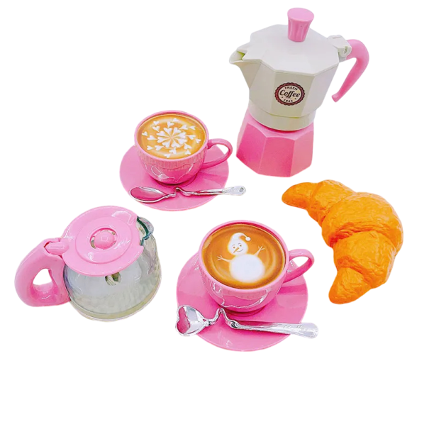 11er-Set Kaffeeservice aus Kunststoff für Kinder, Simulationsgeschirr, Rollenspiel, Küche, Haus, Outdoor-Tee, DIY-Geschenk für Kinder, Kleinkinder rosa