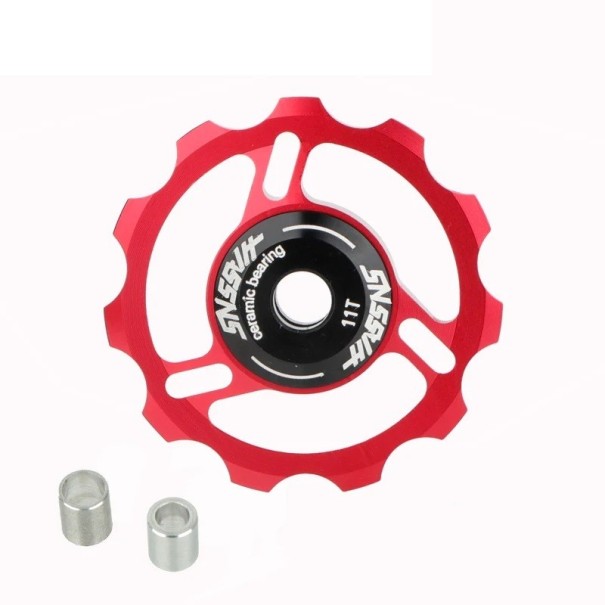 11T Schaltwerksrad für Fahrrad Aluminiumlegierung Keramiklager Hinterradschaltung MTB Rennrad rot