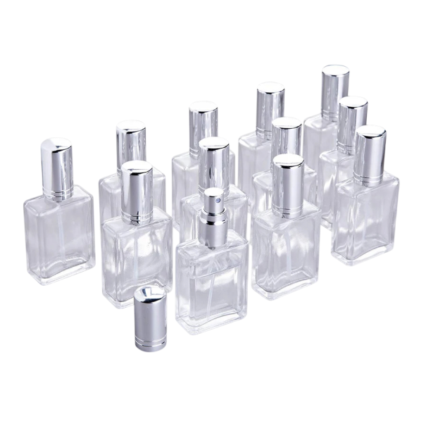 12 buc Seta de flacoane din sticlă pentru parfum cu pulverizator de 15 ml cu pâlnie și pipetă, sticle reîncărcabile pentru umplerea parfumurilor 1