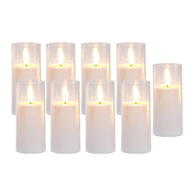 12 db LED lángmentes gyertya 12,5 cm LED technológia fehér elemes dekoratív gyertya asztali dekorációkhoz esküvői díszítéshez 1