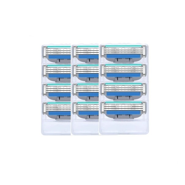 12 pcs Lames de rechange pour Gillette Mach3 bleu