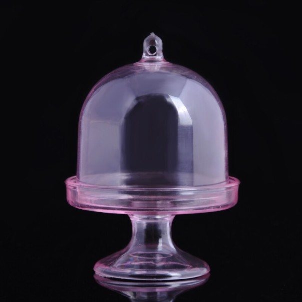 12 piezas Soporte para servir pasteles con tapa rosa