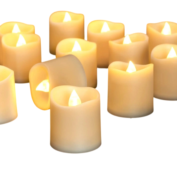 12 pz Candele Elettroniche LED 3,8 x 4,5 cm Corpo in Plastica per Decorazioni, Candele Sicure per Tavolo e Casa 1