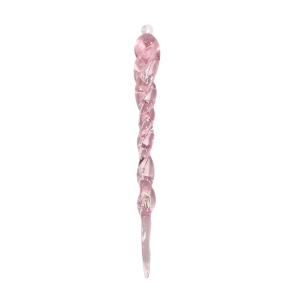 12 unidades de carámbanos de cristal 13 x 1 cm Colgantes de hielo Adornos navideños para el árbol Decoraciones invernales rosa