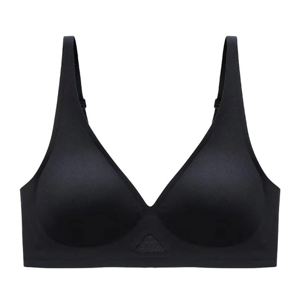 Damsk bra med slät design utan vaddering elastan polyamid lätt elastiskt underkläder för vardagligt bruk svart XS