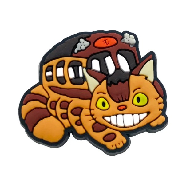 Dekoration för crocs orange animerad katt PVC prydnad för skor med enkel fästning för crocs skor stiligt tillbehör 1