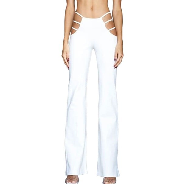 Pantalons pour femmes avec cordons blanc S