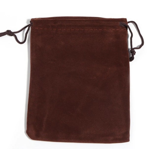 Juego de 10 bolsas de terciopelo de colores con cordón retráctil 7×9 cm, bolsas de tela para regalos, para joyas y pequeños objetos marrón