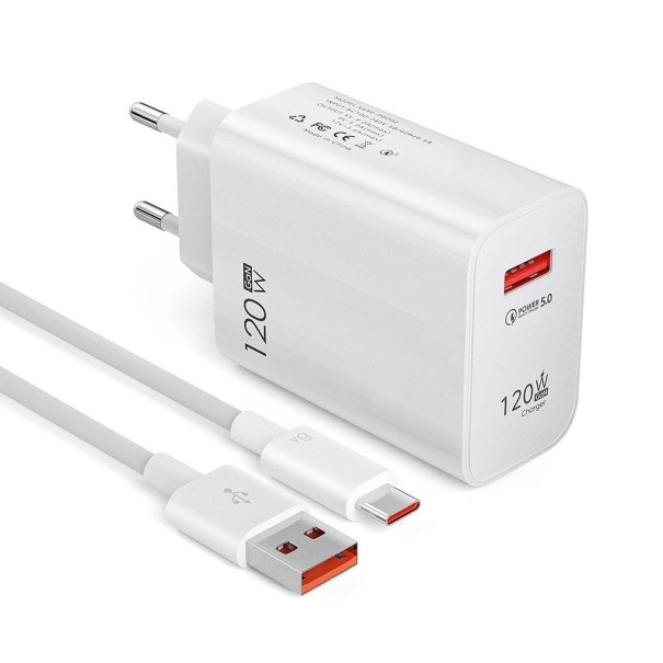 120W hurtigopladningsadapter med USB-C-kabel 1