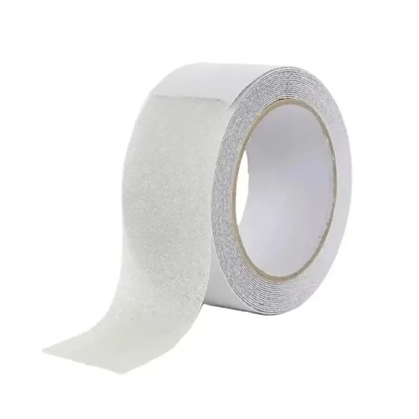 Halkskyddande dragband 50 mm x 5 m självhäftande säkerhetsytbehandling för trappor, golv och hala ytor vit