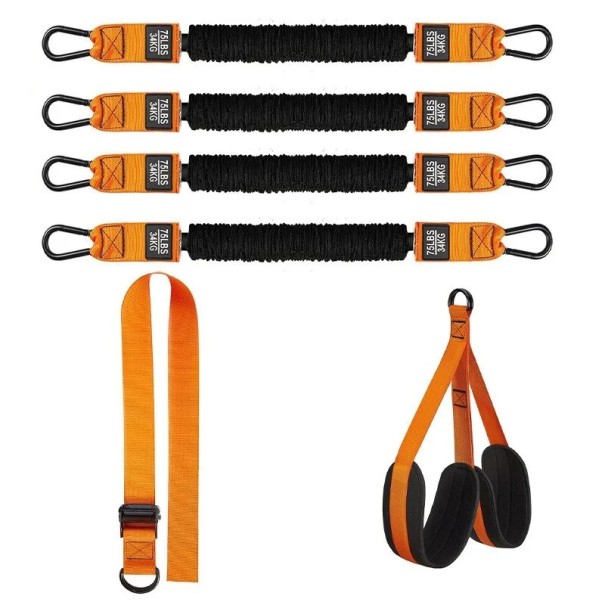Set med motståndsband för pull-up med 34 kg, fitnessband med handtag för chin-ups orange