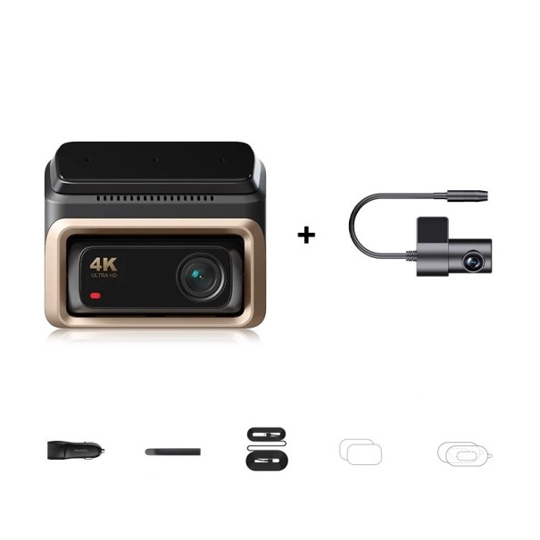 Dubbkanals bilkamera Z60 Pro fram 4K Ultra HD + bak 1080P med 5GHz Wi-Fi, 4G och röststyrning, svart 1