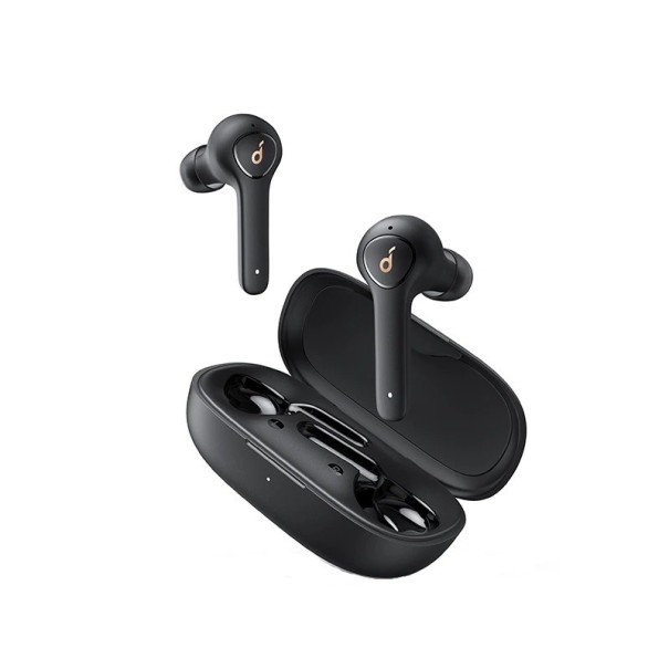Trådlösa in-ear hörlurar med ben och laddningslåda Bluetooth 5.0 Oberoende användning av båda hörlurarna Låda 8 x 5,2 x 3 cm Svart 1