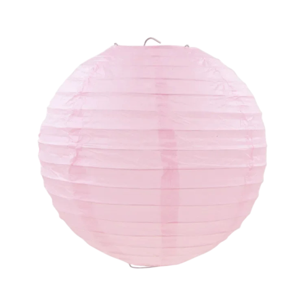 Pappers rund lampion hängande dekoration 20 cm av papper med trådkonstruktion för födelsedagsfester bröllop och festdekoration inomhus ljusrosa