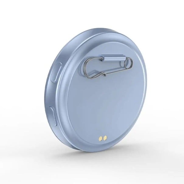 Pin med 1,7 tommers berøringsskærm LED-skærm Bluetooth-forbindelse og indbygget batteri til egne fotos og billeder samt til rygsæk blå