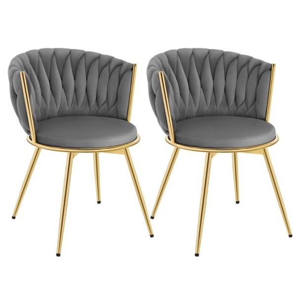 Matstolar med metallben Set om 2 stycken 60,5 x 59,5 x 78 cm Maxvikt 150 kg grå