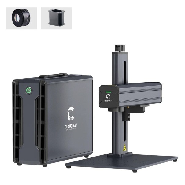 Fiberlasergraveringsmaskin 30 W Pro med LightBurn-programvara, F-Theta-lins 200 x 200 mm, pelartillbehör och USB-anslutning 1