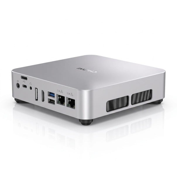 Gaming mini PC CHUWI Aubox AMD Ryzen 7 8745HS Oculink DDR5 Barebone utan RAM SSD och OS WiFi 6 Bluetooth 5.2 Metallkropp Silver Stationär dator 1