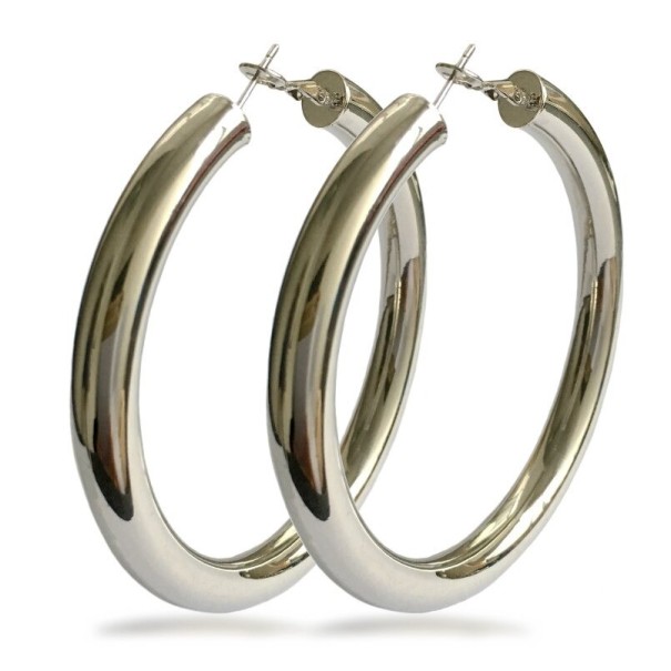 Pendientes de aro para mujer G144 plateado