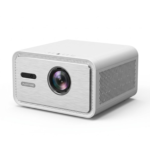 Projektor Flixtone D9W Mini Full HD 1080p 2500 ANSI lumen Android 12 Wi-Fi 5 GHz och Bluetooth 2x HDMI Automatisk korrigering Vit Hemmakino 1