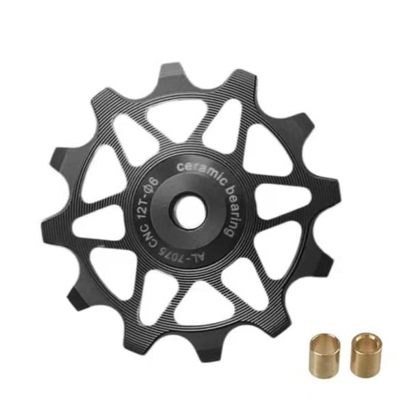 12T Derailleur Guide Pulley Narrow Wide AL 7075 CNC Ceramic Bearing MTB Road Compatible Shimano Sram black