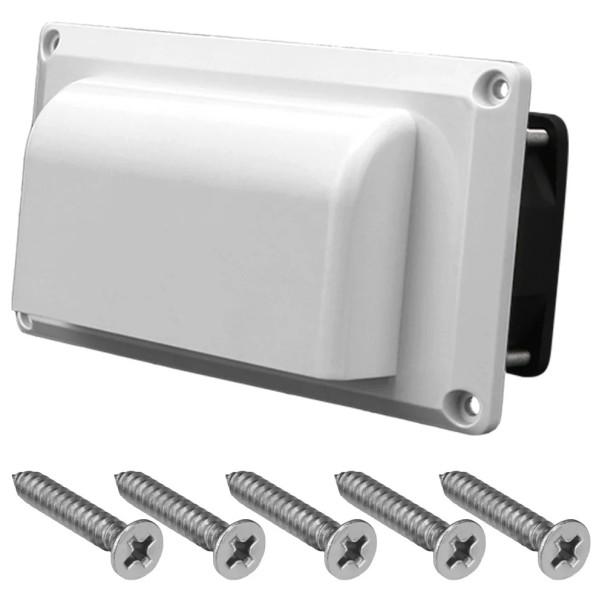 12V sivuventtiili tuuletin asuntovaunulle, veneelle, jahtille 25W muovinen poistoilmatuuletin ilmanvaihtoaukko 150x80x75mm valkoisena ja mustana valkoinen