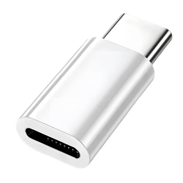12W White Lightning to USB-C Adapter Converter for iPhone and iPad Charging and Data Transfer to USB-C Devices 1