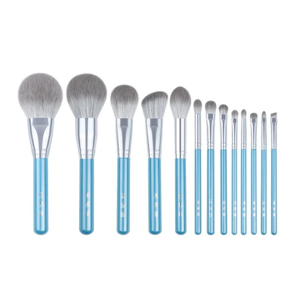 13 kpl meikkisiveltimiä ergonominen puukahva super pehmeät kuidut sininen jokapäiväiseen kasvojen ja silmien meikkaukseen 1