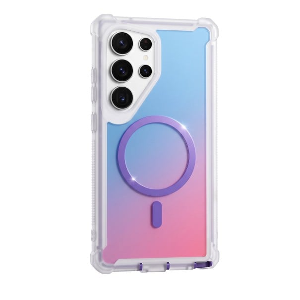 Fodral för Samsung Galaxy S25 Ultra S med färgförändring Stöd för magnetisk laddning Material PC och TPU Förstärkta hörn Skyddande mobilskal lila