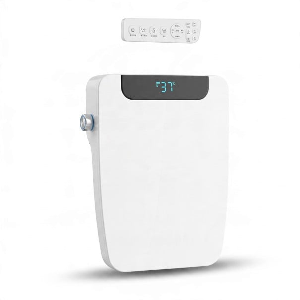 Smart toalettlock med bidé Automatisk öppning 475 x 435 x 110 mm Uppvärmd sits och UV sterilisering Fyrkantig Vit För badrummet 1