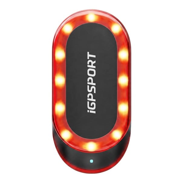 Intelligent radar bakljus för cykel iGPSPORT SR mini 7 ljuslägen 2 x 3,6 x 7,7 cm IPX7 skydd Svart med röda LED 1
