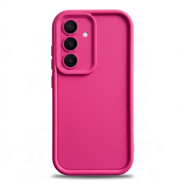 Fodral för Samsung Galaxy S26+ Med kameraskydd och förstärkta kanter Av silikon Mjuk telefonfodral För dagligt bruk mörkrosa