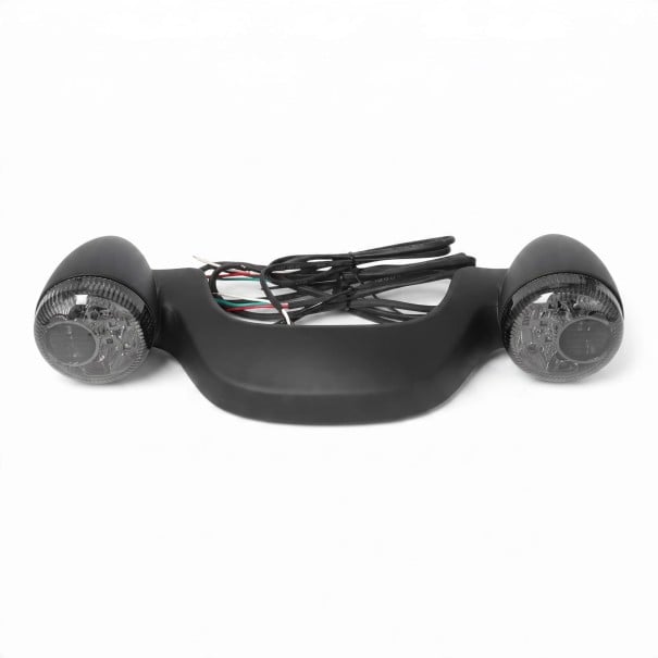 Bakre LED bromslampor och blinkers för motorcykel med registreringsskyltbelysning, diameter 64 mm, för Harley Davidson Street Glide och Road svart