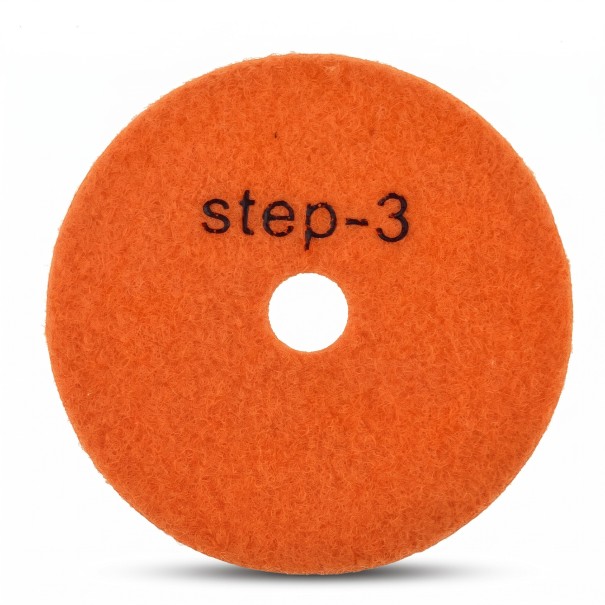 Diamantpoleringsskiva 100 mm Steg 3 För torr och våt polering Epoxibindning Kardborre Orange Polering av granit, betong och marmor 1
