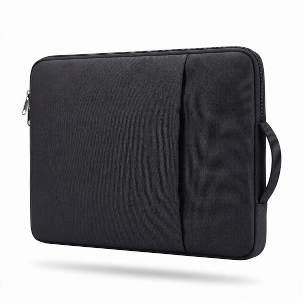 Fodral för bärbar dator 12,5 tum Med sidohandtag och ficka 32 x 23 x 2 cm Plyschfoder För arbete, skola och resor svart